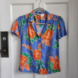 Kala-Lani Hawaiian Short Sleeve Button Down Top